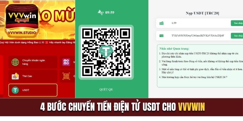 4 bước chuyển tiền điện tử USDT cho nhà cái