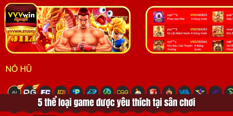 5 thể loại game được yêu thích tại sân chơi